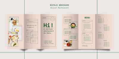 Free PSD brunch restaurant trifold brochure template