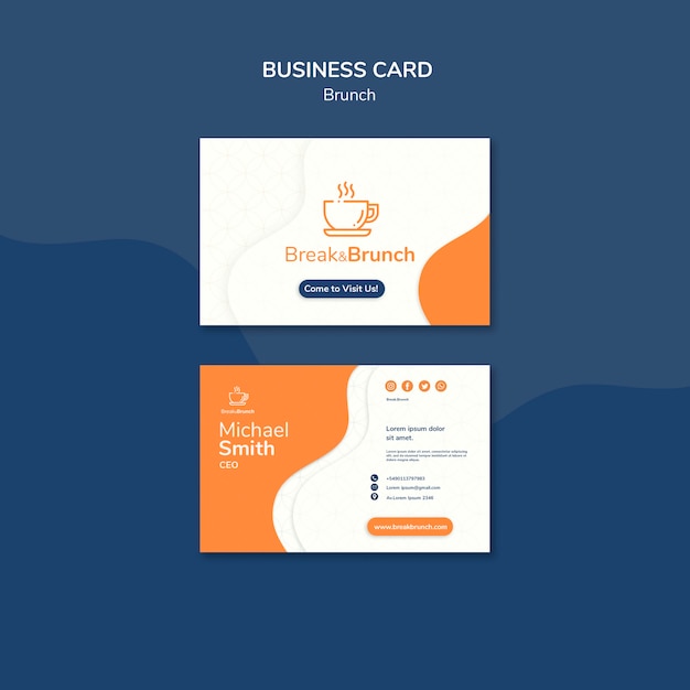 Free PSD brunch theme for business card template