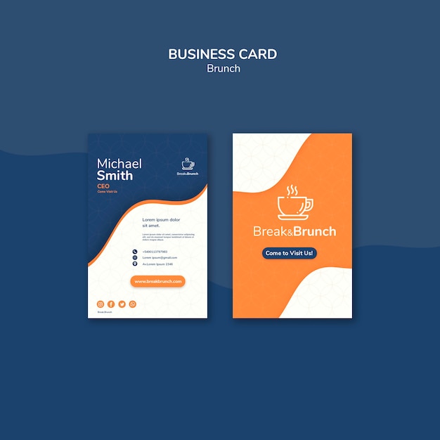 Free PSD brunch theme for business card template