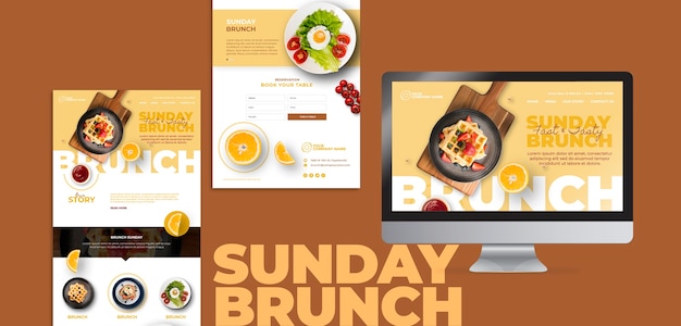 PSD gratuito tema del brunch per i modelli