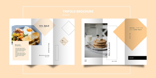 brunch trifold brochure template