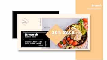 Free PSD brunch voucher template with discount