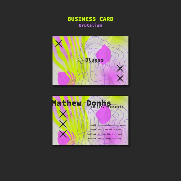 brutalism style business card template