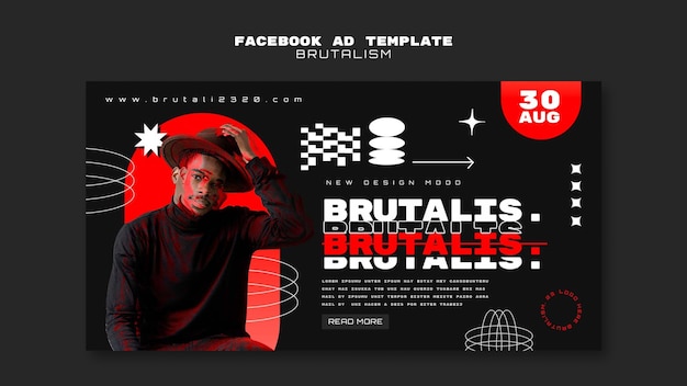 Free PSD brutalism style  facebook template