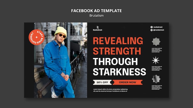 Brutalism style facebook template