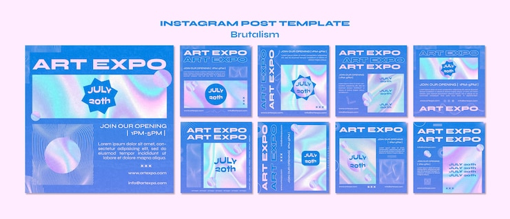 Free PSD brutalism style instagram posts