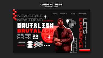 Free PSD brutalism style landing page template