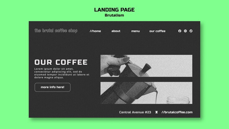 Free PSD brutalism template design