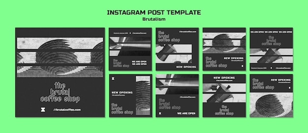 Free PSD brutalism template design