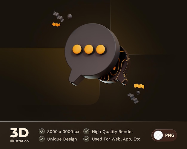 PSD gratuito bubble chat 3d illustrazione commercio elettronico