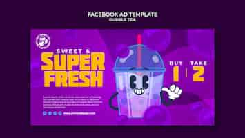 Free PSD bubble tea facebook ad template design