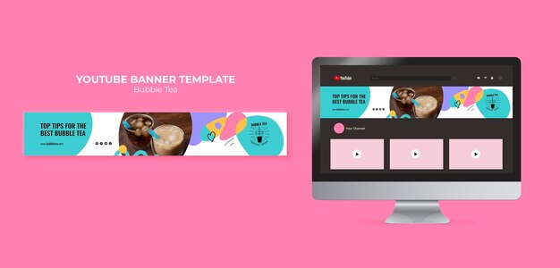 Free PSD bubble tea template design