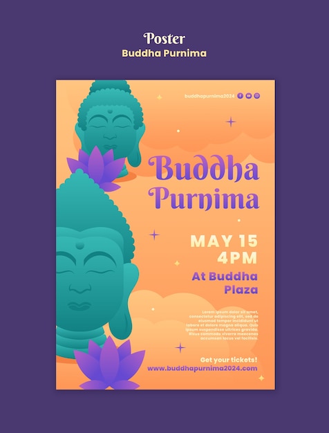 Free PSD buddha purnima ceremony template