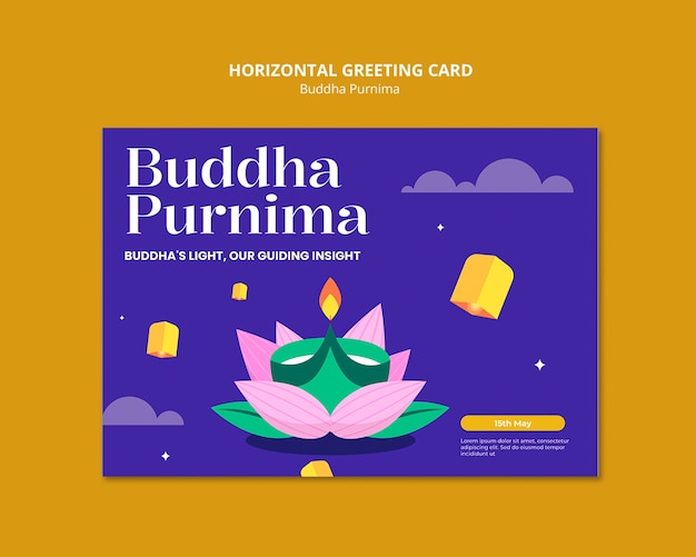 Free PSD buddha purnima template design