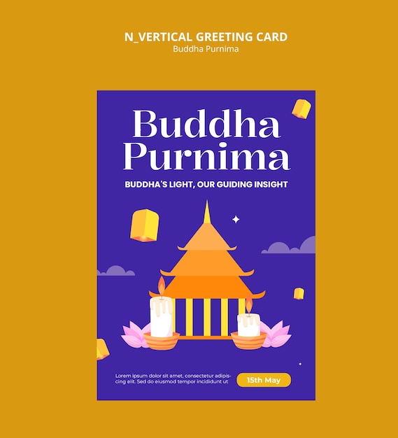 PSD gratuito disegno del modello di buddha purnima