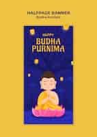 Free PSD buddha purnima template design