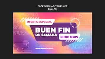 Бесплатный PSD Шаблон facebook для мероприятия buen fin