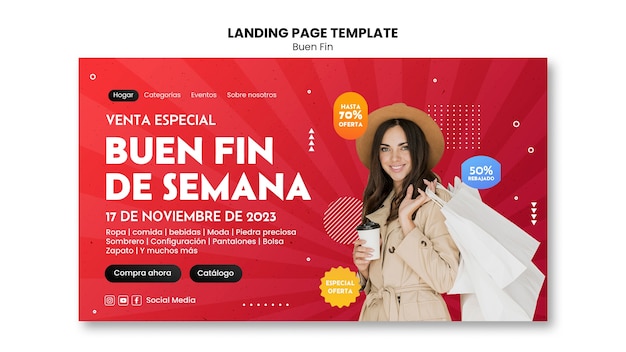 Buen fin event  landing page template