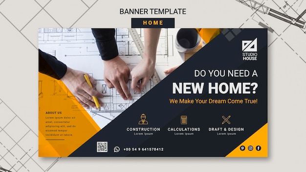 Free PSD building your own home banner template