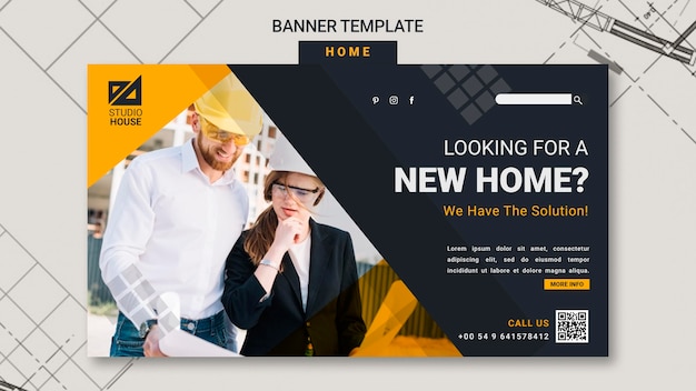 Free PSD building your own home banner template