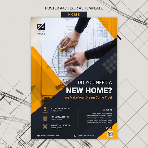 Free PSD building your own home print template