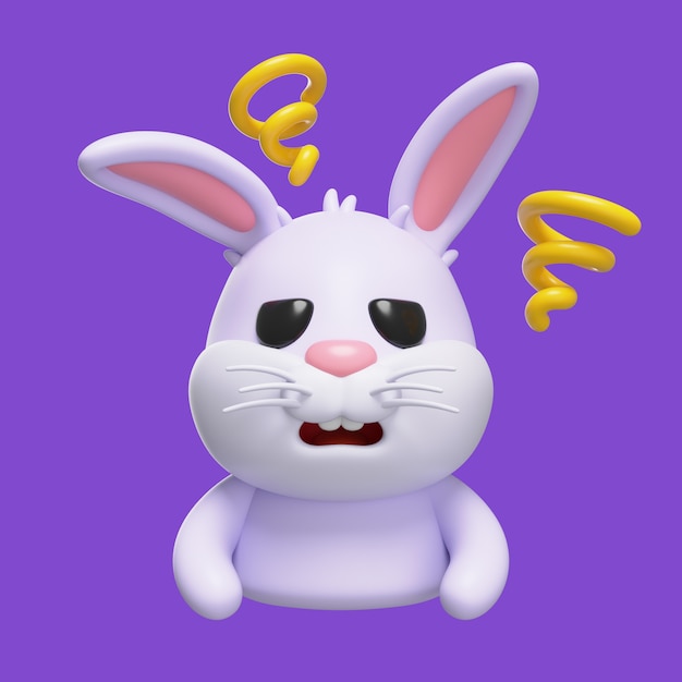 Free PSD bunny emoji icon rendering