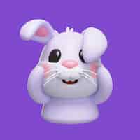 Free PSD bunny emoji icon rendering