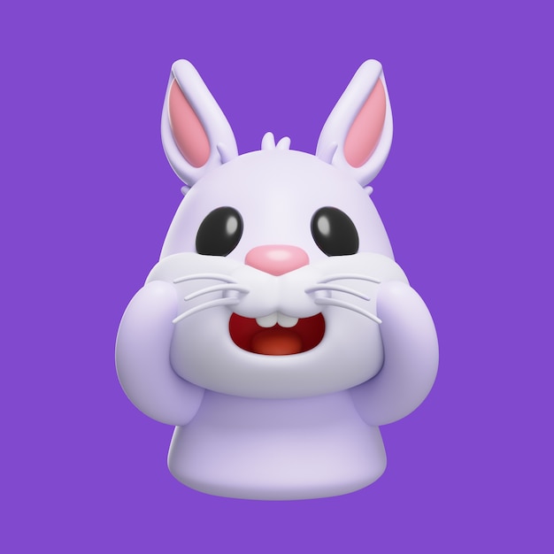 Free PSD bunny emoji icon rendering