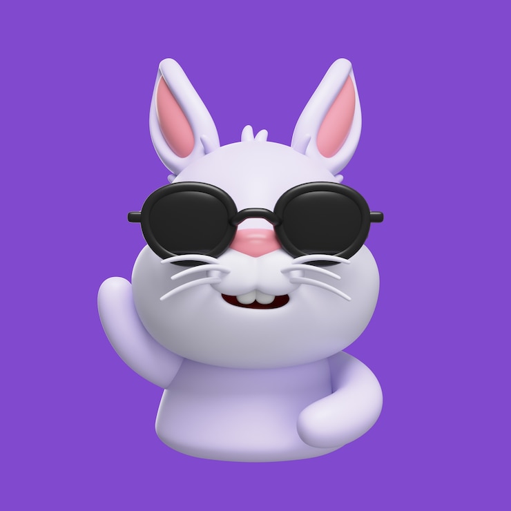 Free PSD bunny emoji icon rendering