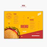 Free PSD burger american food menu template