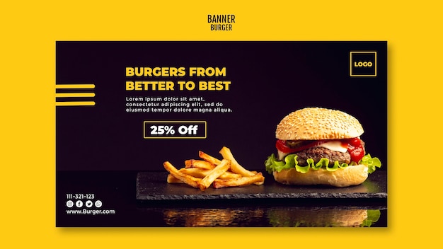 PSD gratuito modello di banner di hamburger