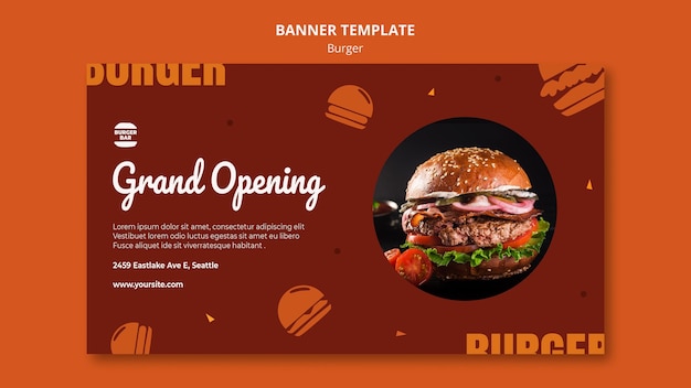 Free PSD burger banner template