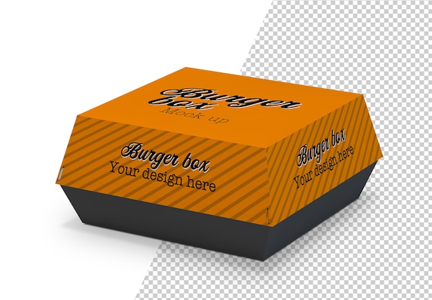 Download Premium PSD | Burger box packaging with editable design mockup