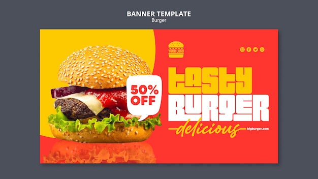 PSD gratuito modello di banner concetto di hamburger