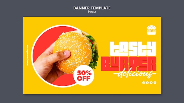 PSD gratuito modello di banner concetto di hamburger
