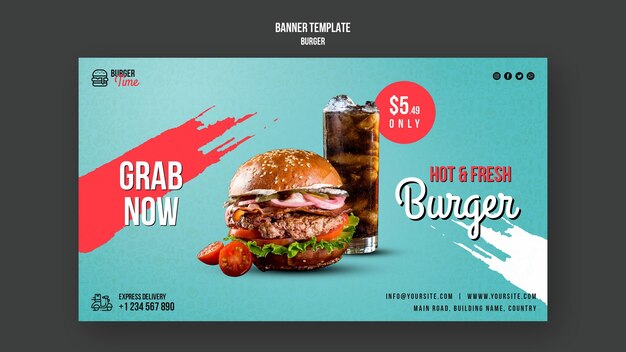 Burger concept banner template