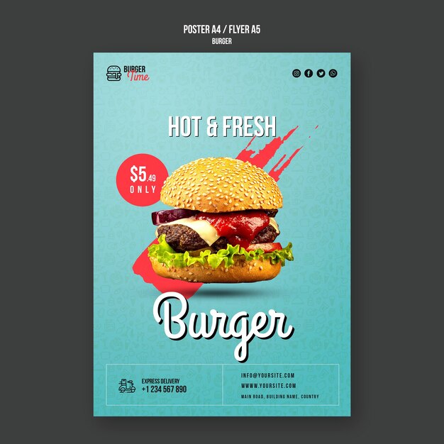 Burger concept poster template