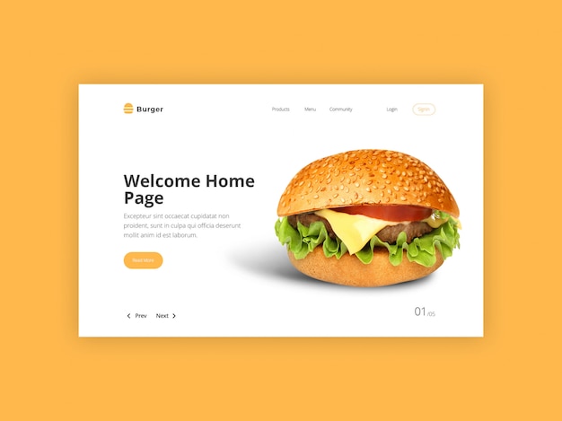 Burger hero banner template