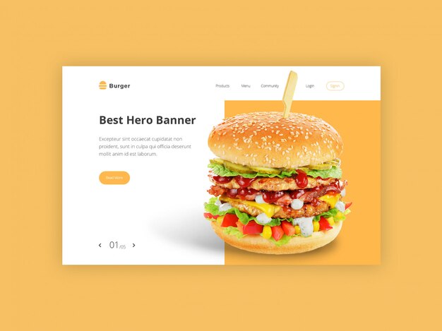 バーガーヒーローバナーテンプレート