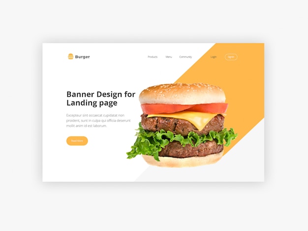 Free PSD burger hero banner template