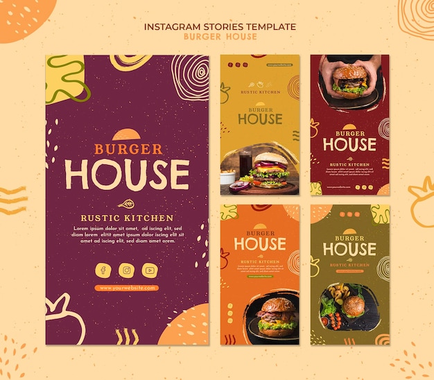 バーガーハウスのInstagramのストーリーテンプレート