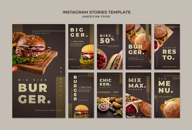 Шаблон истории бургер Instagram