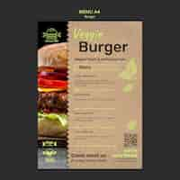 Free PSD burger menu template design