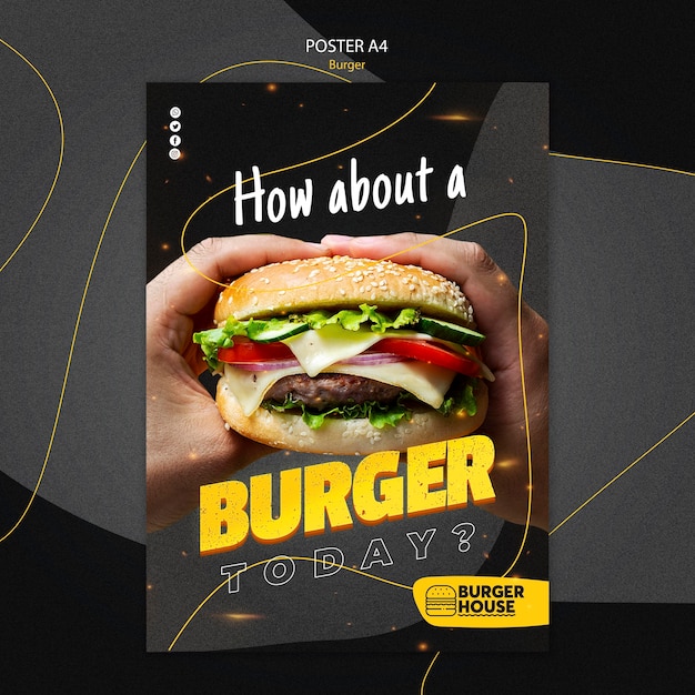 Free PSD burger poster template