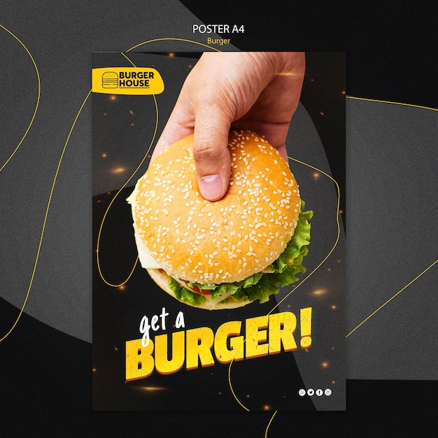 Tema di poster di hamburger