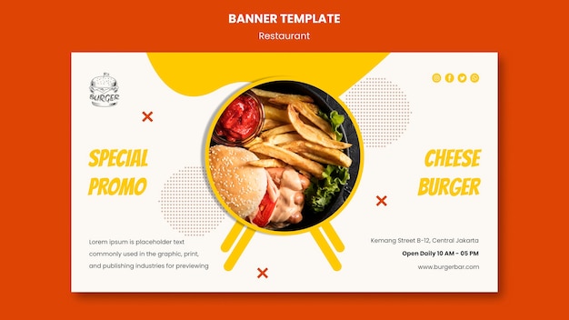 Free PSD burger restaurant banner template