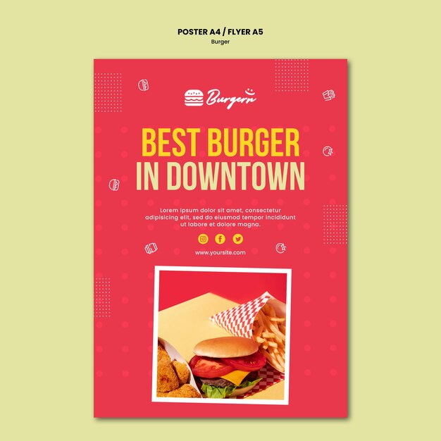 Burger restaurant flyer template