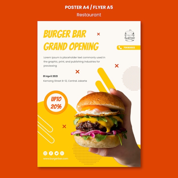 Burger restaurant poster template