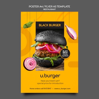 Modello di stampa ristorante hamburger