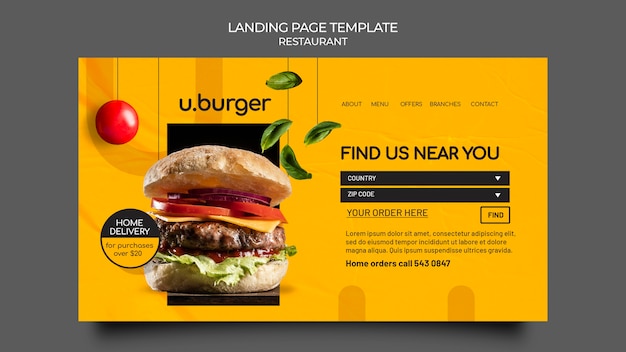 Modello web ristorante hamburger